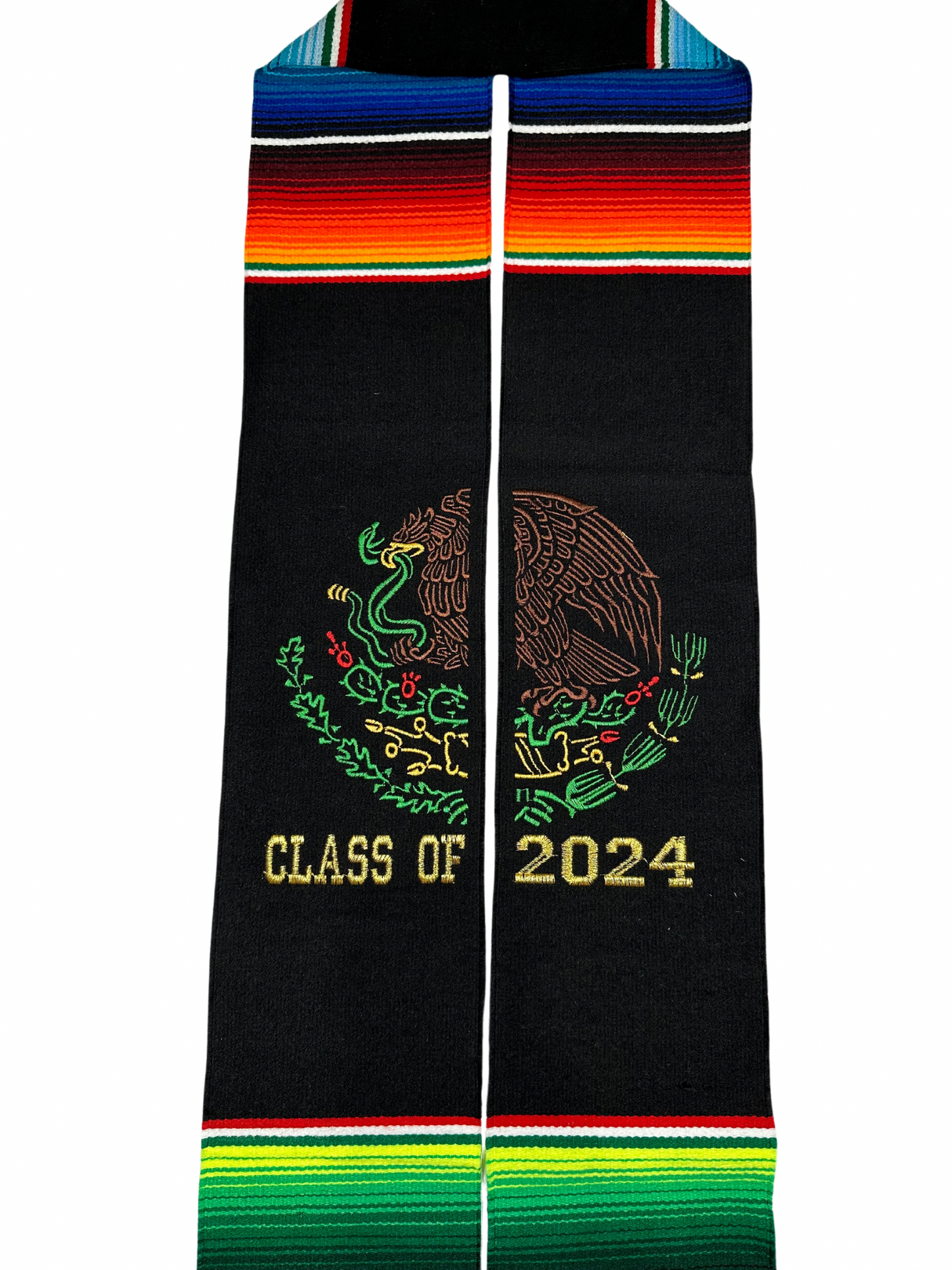 Graduation Stole Class of 2024 Mexican Serape Black Mexico