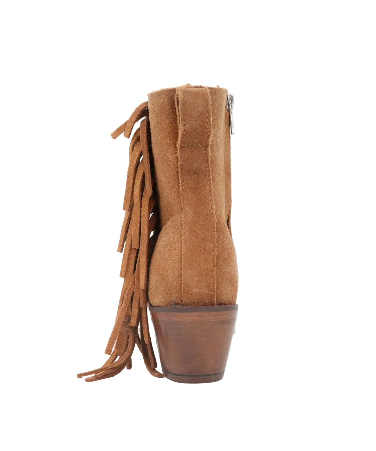 Justin Women's BEV Brown Suede Fringe Snip Toe Short Boot