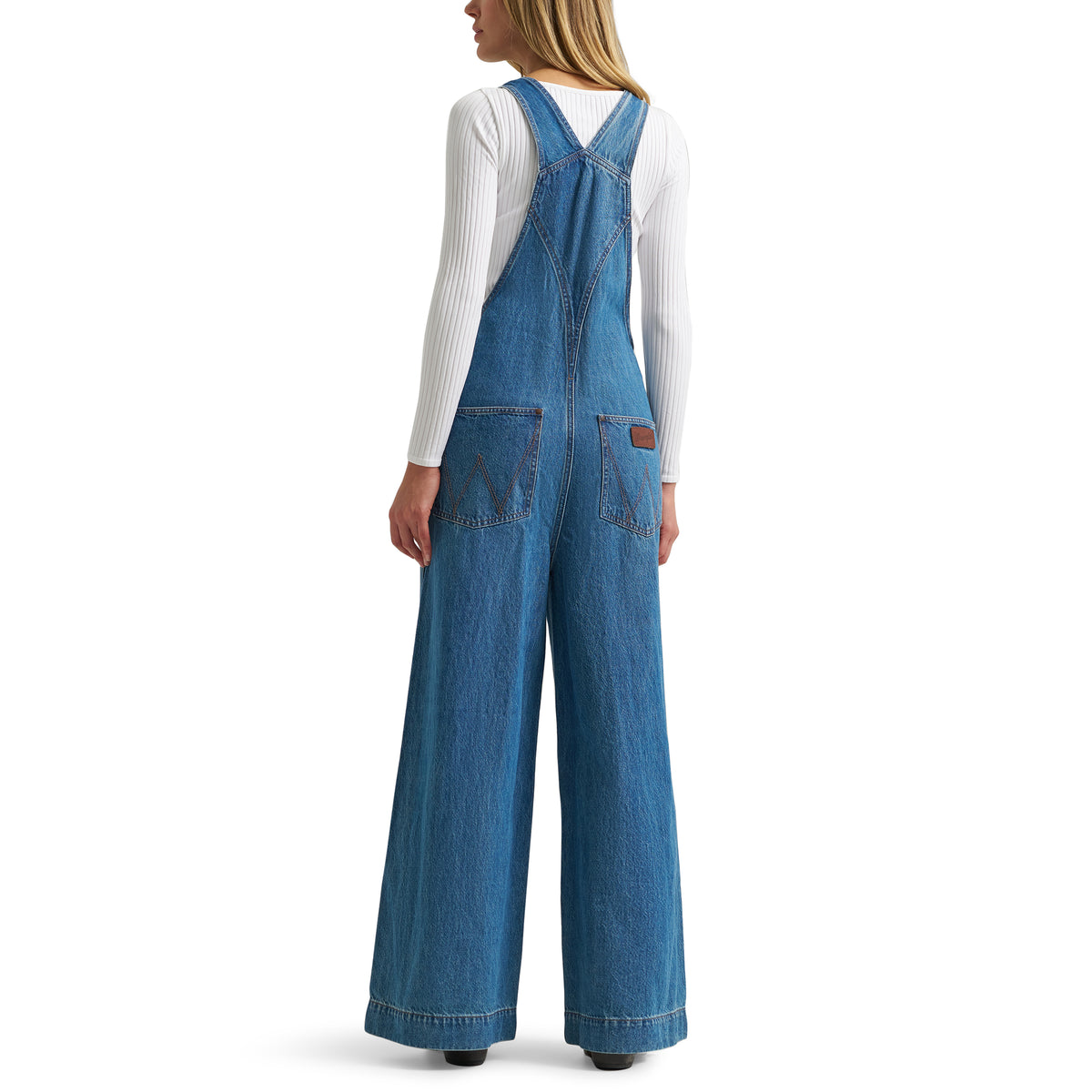 Wrangler Women's Retro Bailey Wide Leg Overalls - Medium Blue