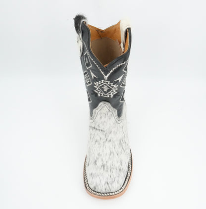 Rock'em Kid's Cow Hair White/Black Boots Size: 2 US / 22 MEX  *AS SEEN ON IMAGE*