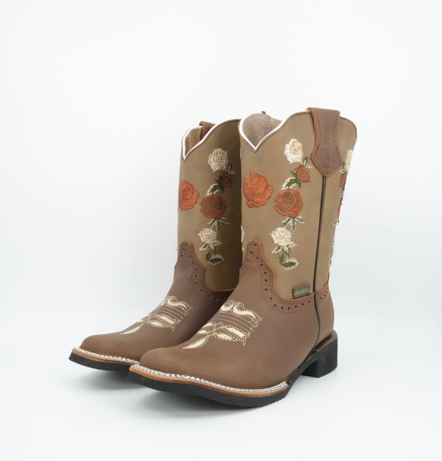 Chaparral Kid’s Crazy Leather Floral Brown Boot