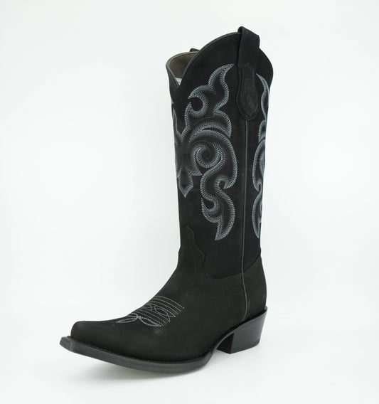 Vaquero Signature Women’s Black Nobuck Snip Toe Boot