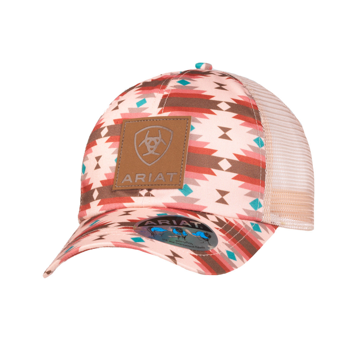 Ariat Women's Pink Aztec Print Ponyflo Cap