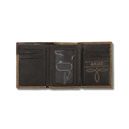 Ariat Boot Stitch Brown Tri-Fold Wallet