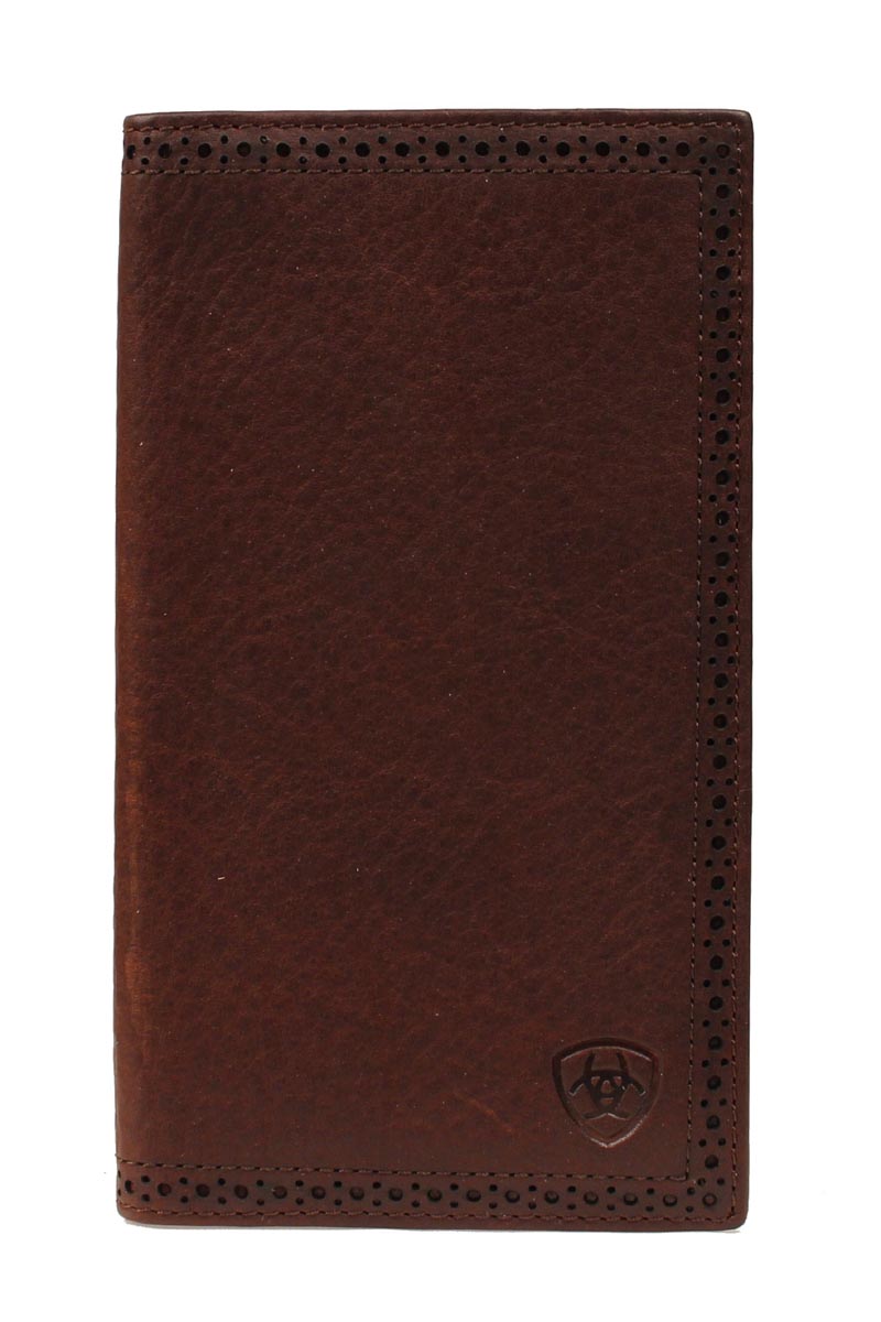 Ariat Brown Border Design Leather Rodeo Wallet