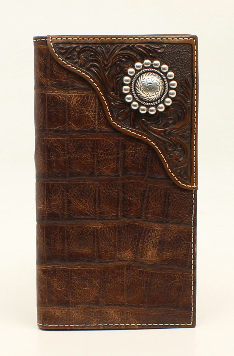 Ariat Imitation Caiman Embroided Rodeo Wallet
