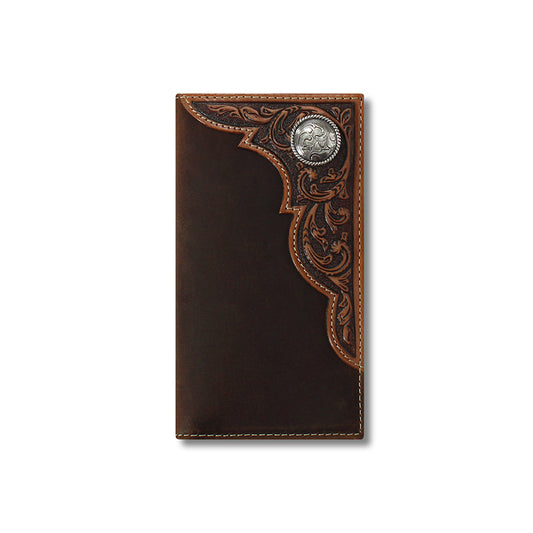 Ariat Brown Stitched Embroided Rodeo Wallet