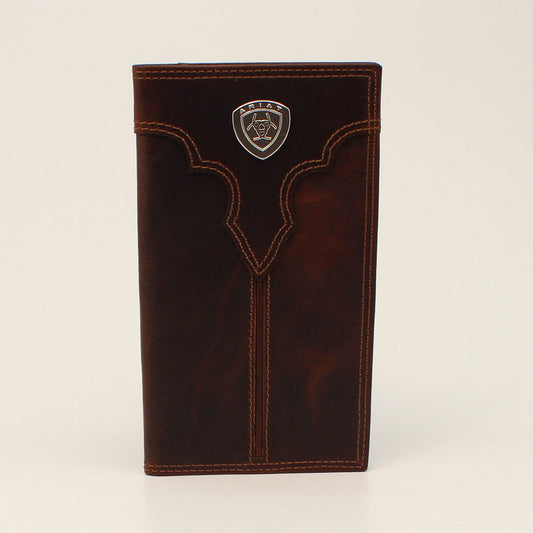 Ariat Dark Brown Logo Leather Rodeo Wallet