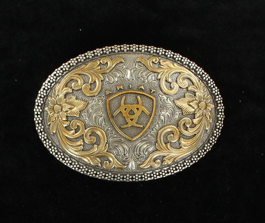 Ariat Silver/Gold Floral Emboss Buckle