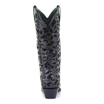 Corral Women’s Black Laser Inlay Sequins & Studs Snip Toe Boot