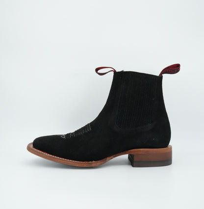 Quincy Men's Black Suede Leather Short Boot