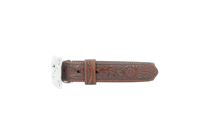 Nocona Kid's Western Tooled Leather Belt - Brown