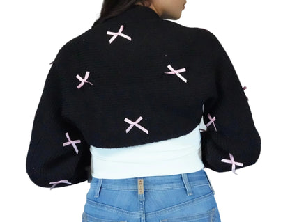 Women's Bowie Shrug Style Crop Cardigan Bolero - Pink