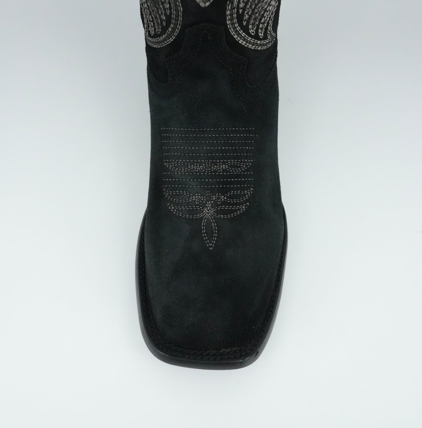 Circle G Men’s Embroidery Nobuck Black Wide Square Toe Boot