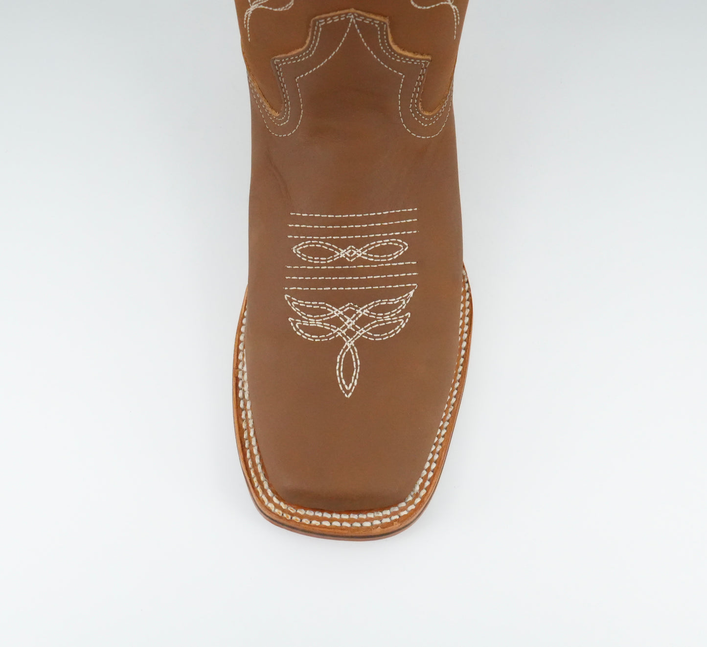 La Sierra Women's Leather Floral Pink Stitch Square Toe Boot - Tang