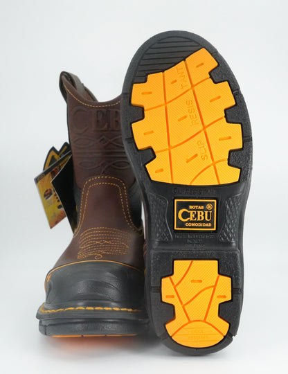 Cebu Men's A/Farmer Steel Toe Work Boot - Brown