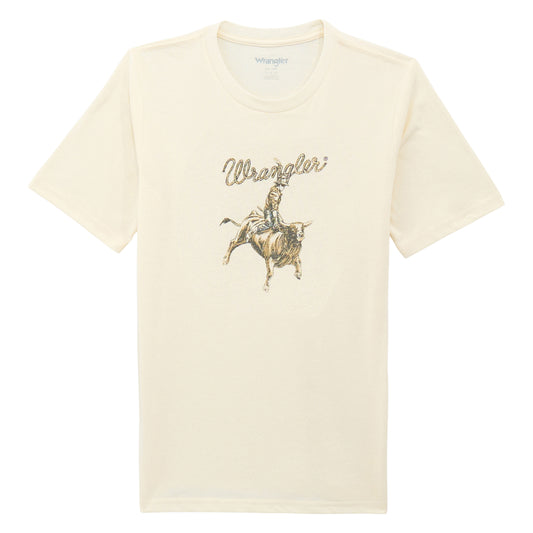 Wrangler Boy's Short Sleeve Graphic T-Shirt - Antique White Heather