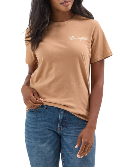 Wrangler Women's Back Western Graphic Tee Brown