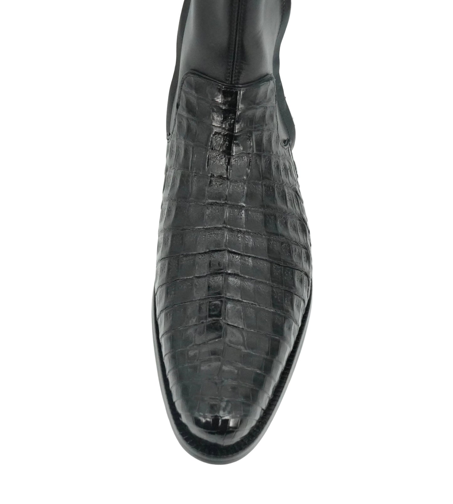 Cuadra Men's Genuine Caiman Belly Leather Short Boot - Black
