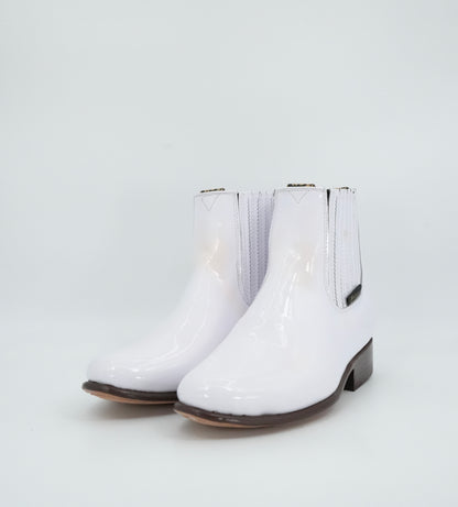Falcon Kid's Charol White Charro Short Boot