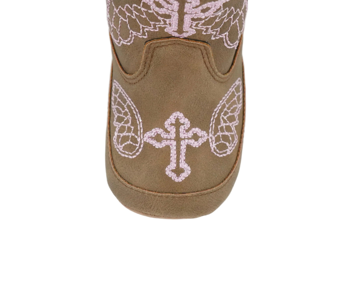 Twister Infant Gracie Angel Wings Brown Boot - Pink