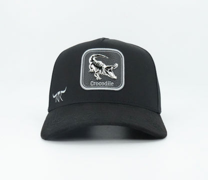 The King Ranch Crocodile Patch Cap - Black