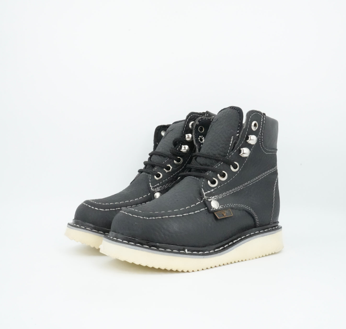 Hooch Kid's Work Boot Black Moc Toe Boot