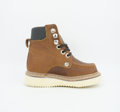 Hooch Kid's Work Boot Tan Moc Toe Boot