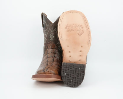 A&A Kid's Brown Caiman Tail Print Boot