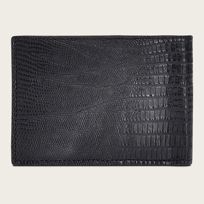 Cuadra Men's Black Genuine Lizard Leather Bifold Wallet