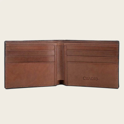 Cuadra Men's Handmade Black Genuine Stingray Leather Bifold Wallet