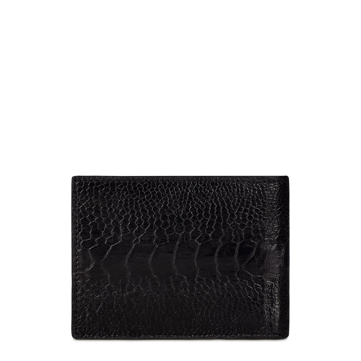 Cuadra Men's Black Genuine Ostrich Leg Leather BiFold Wallet