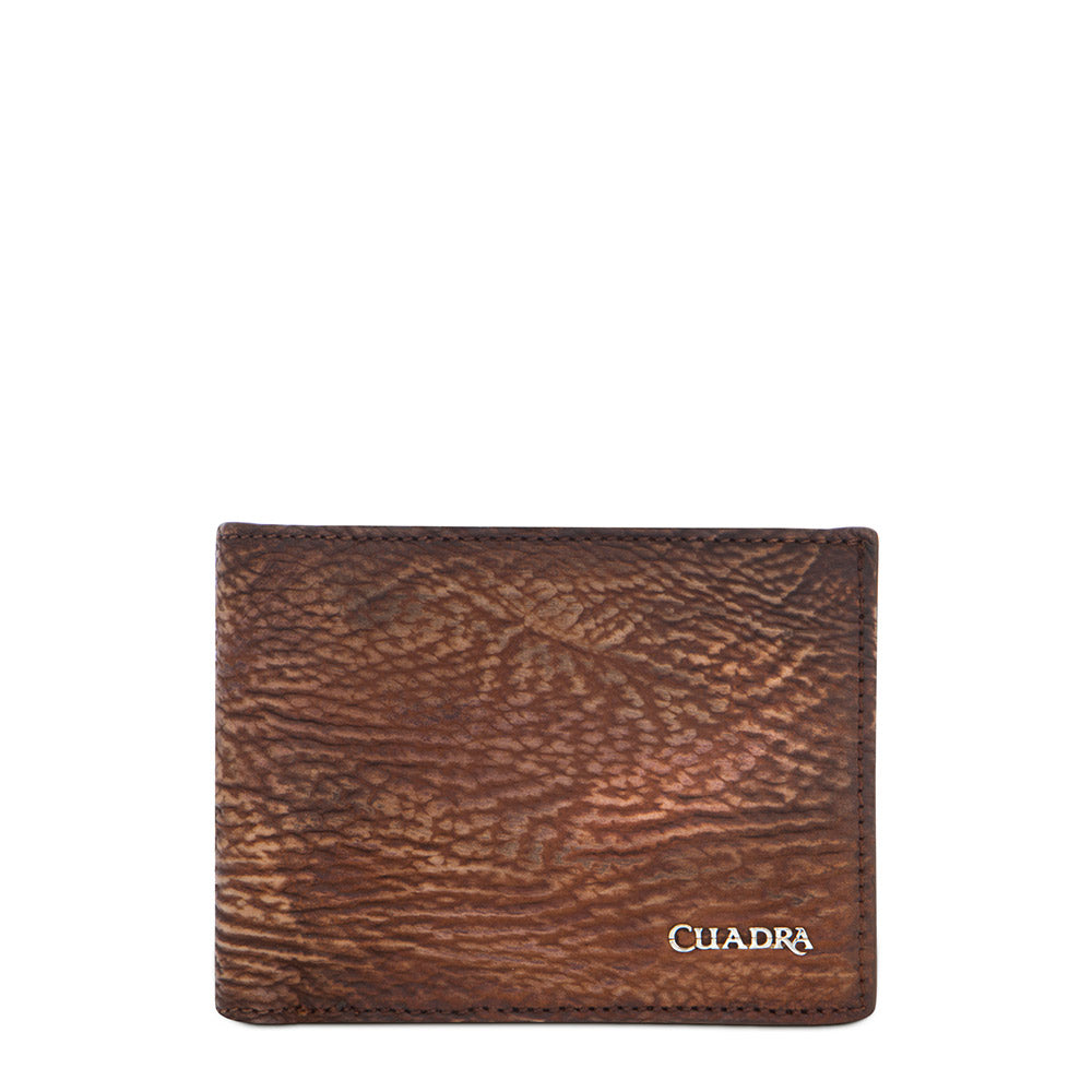 Cuadra Men's Honey Genuine Shark Leather Bifold Wallet