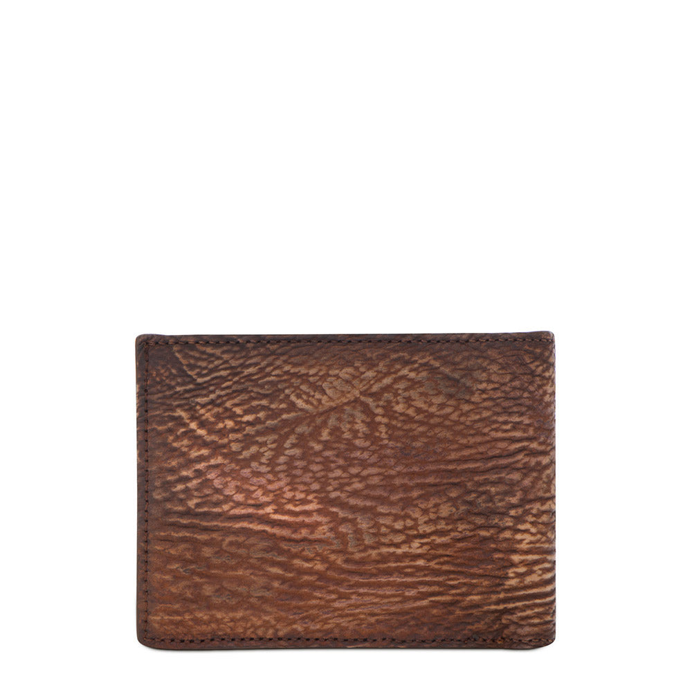 Cuadra Men's Honey Genuine Shark Leather Bifold Wallet
