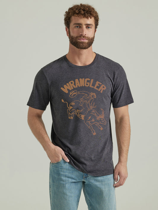 Wrangler Men's Bull Rider T-Shirt Caviar
