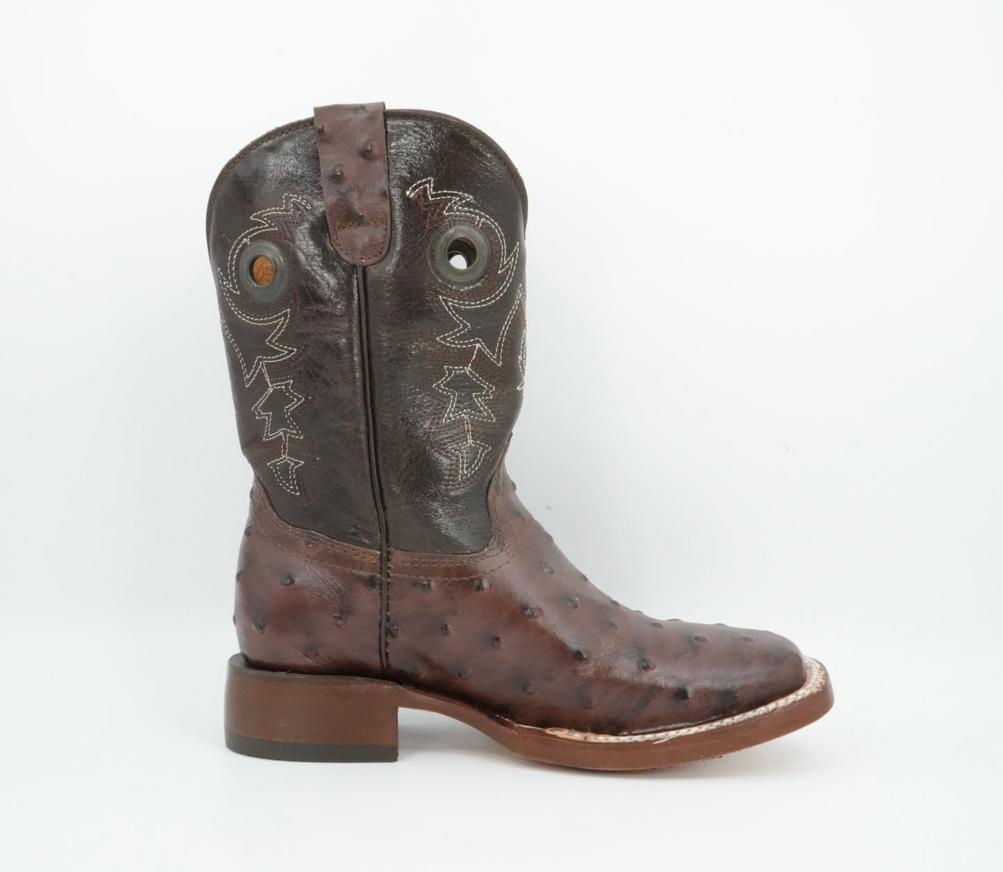 A&A Little Kid's Brown Ostrich Print Boot