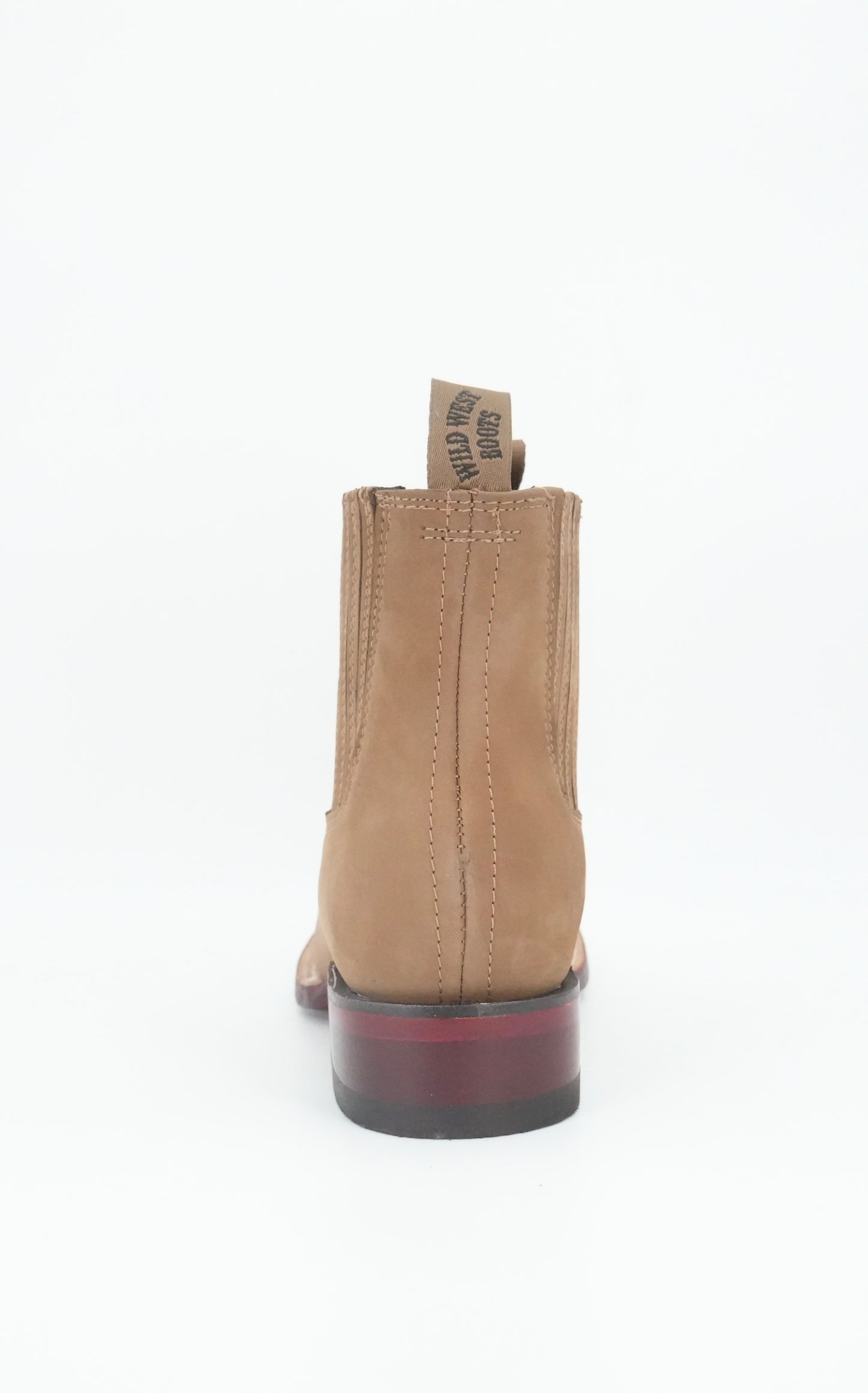 Wild West Men's Short Boot Wide Toe Nubuck - Taupe