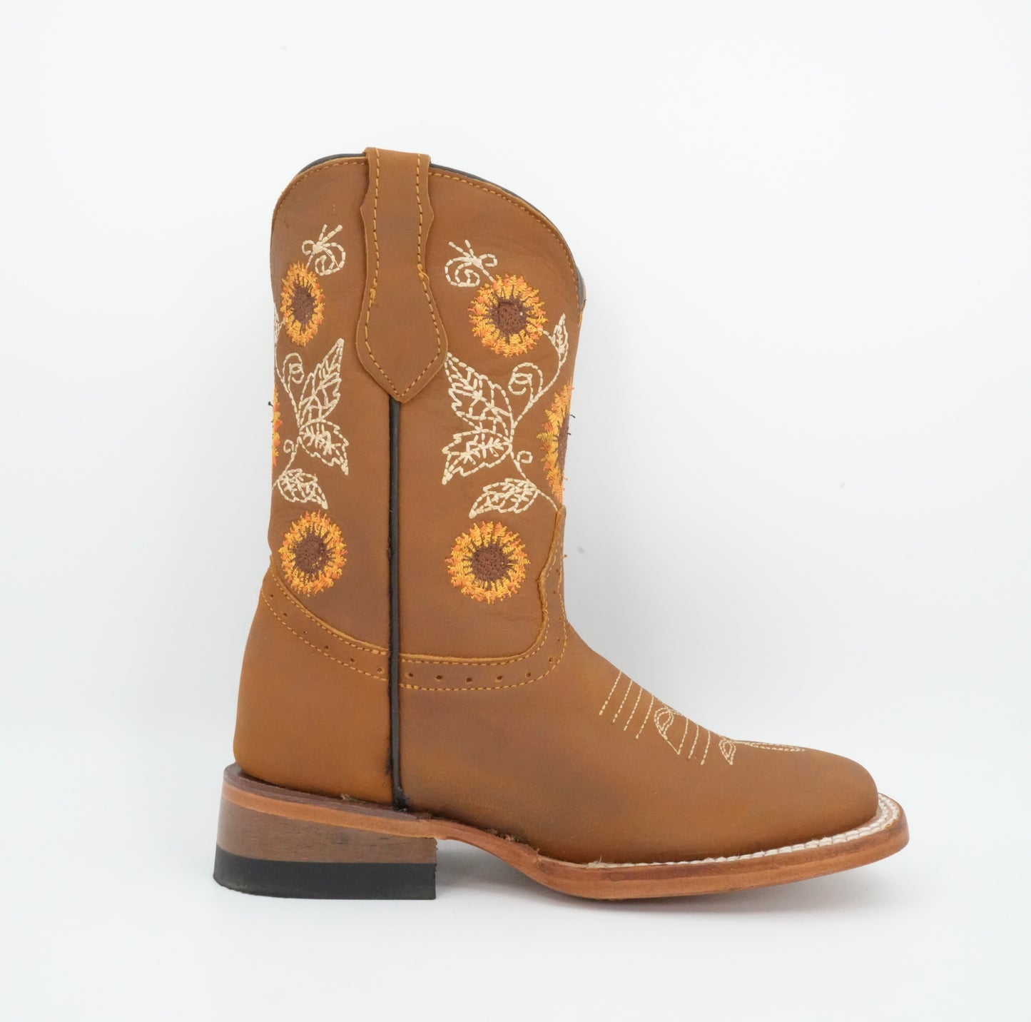 Quincy Kid's Crazy Tang Sunflowers Square Toe Boot