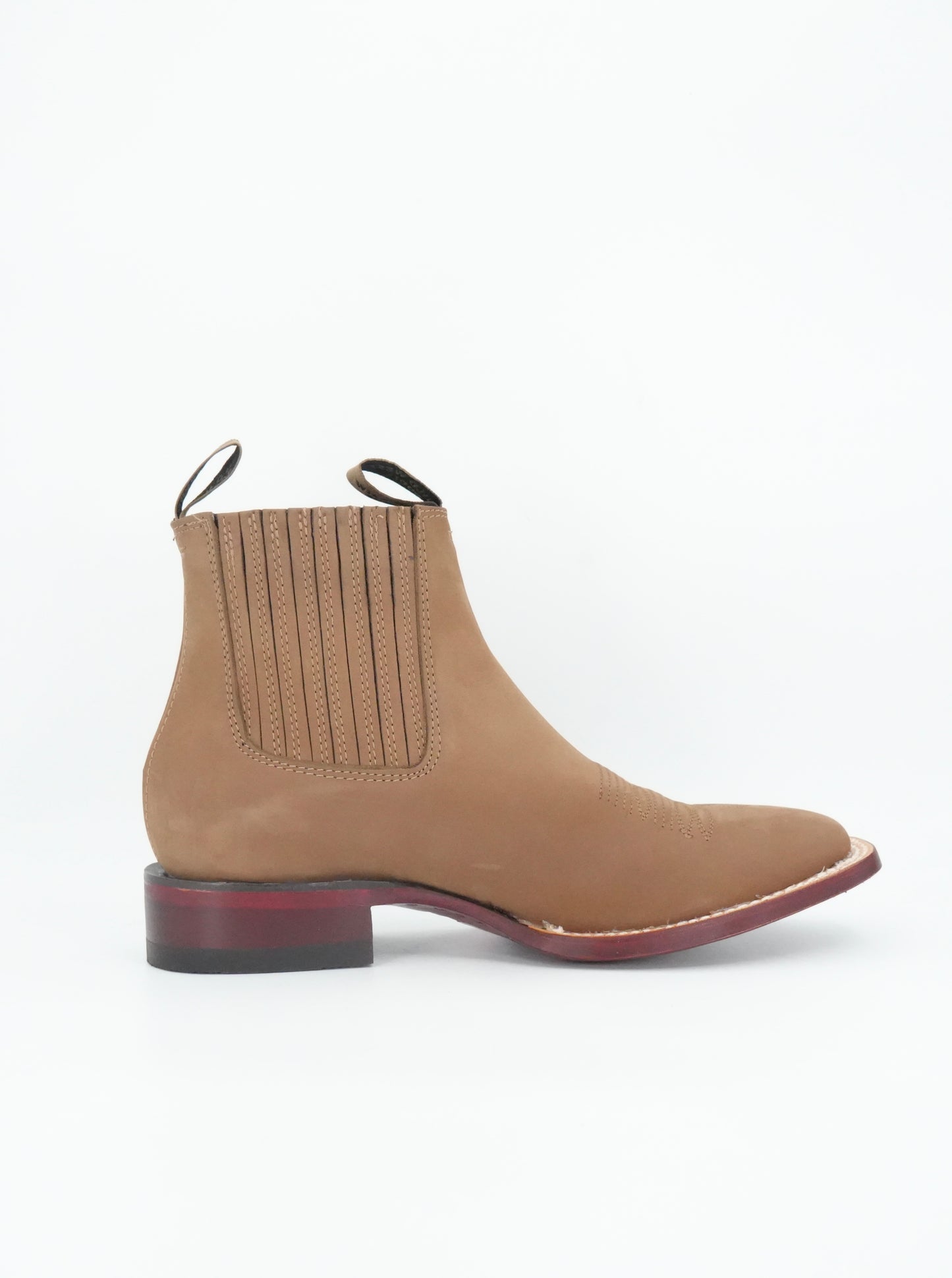 Wild West Men's Short Boot Wide Toe Nubuck - Taupe