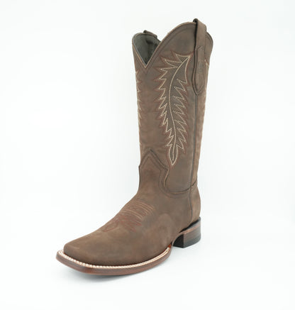 Vaquero Signature Women’s Nobuck Dark Brown Wide Square Toe Boot.