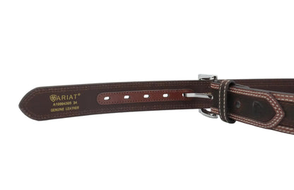 Men's Ariat Square Chromed Buckle Belt - Brown