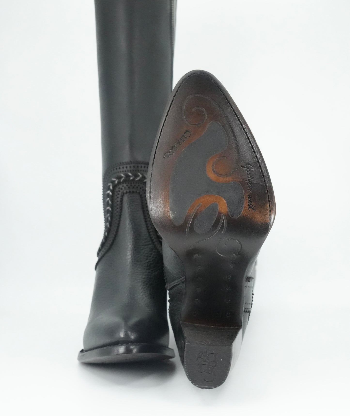 Cuadra Women's Bovine Laser Round Toe Leather Boot - Black