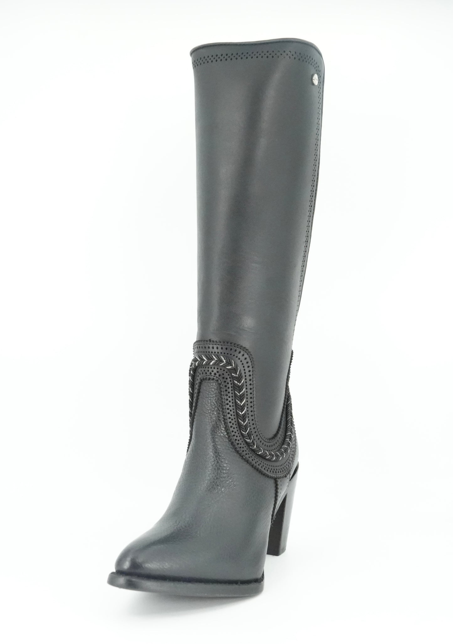 Cuadra Women's Bovine Laser Round Toe Leather Boot - Black