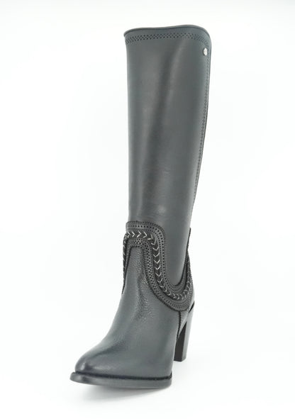 Cuadra Women's Bovine Laser Round Toe Leather Boot - Black