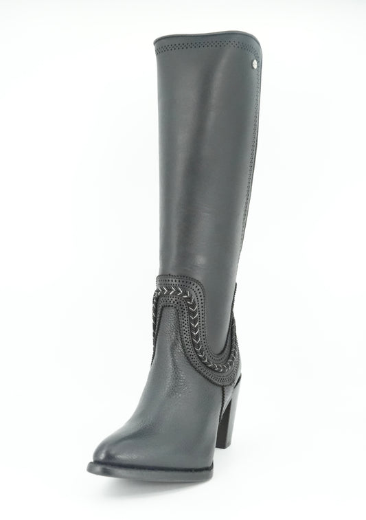 Cuadra Women's Bovine Laser Round Toe Leather Boot - Black
