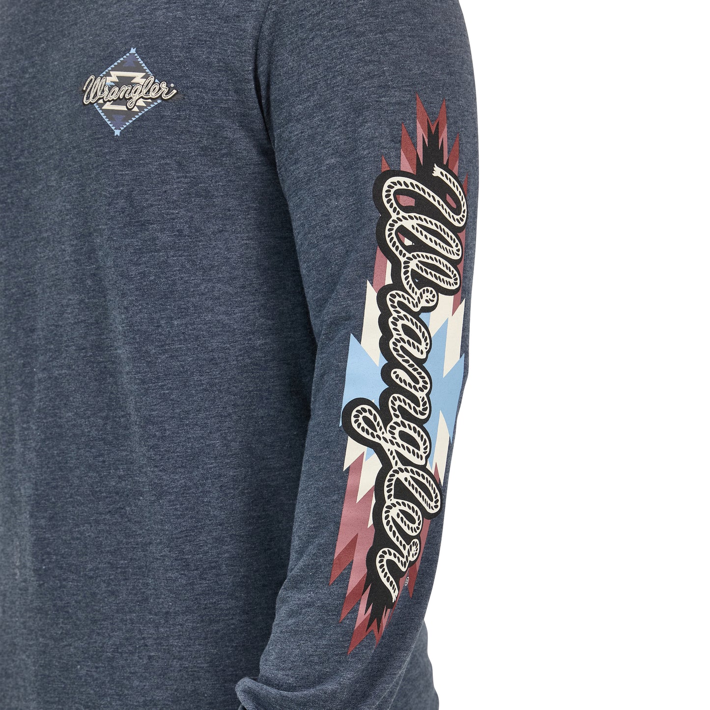 Wrangler Men's Long Sleeve Back Graphic Dark Navy T-Shirt