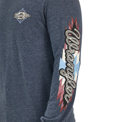 Wrangler Men's Long Sleeve Back Graphic Dark Navy T-Shirt