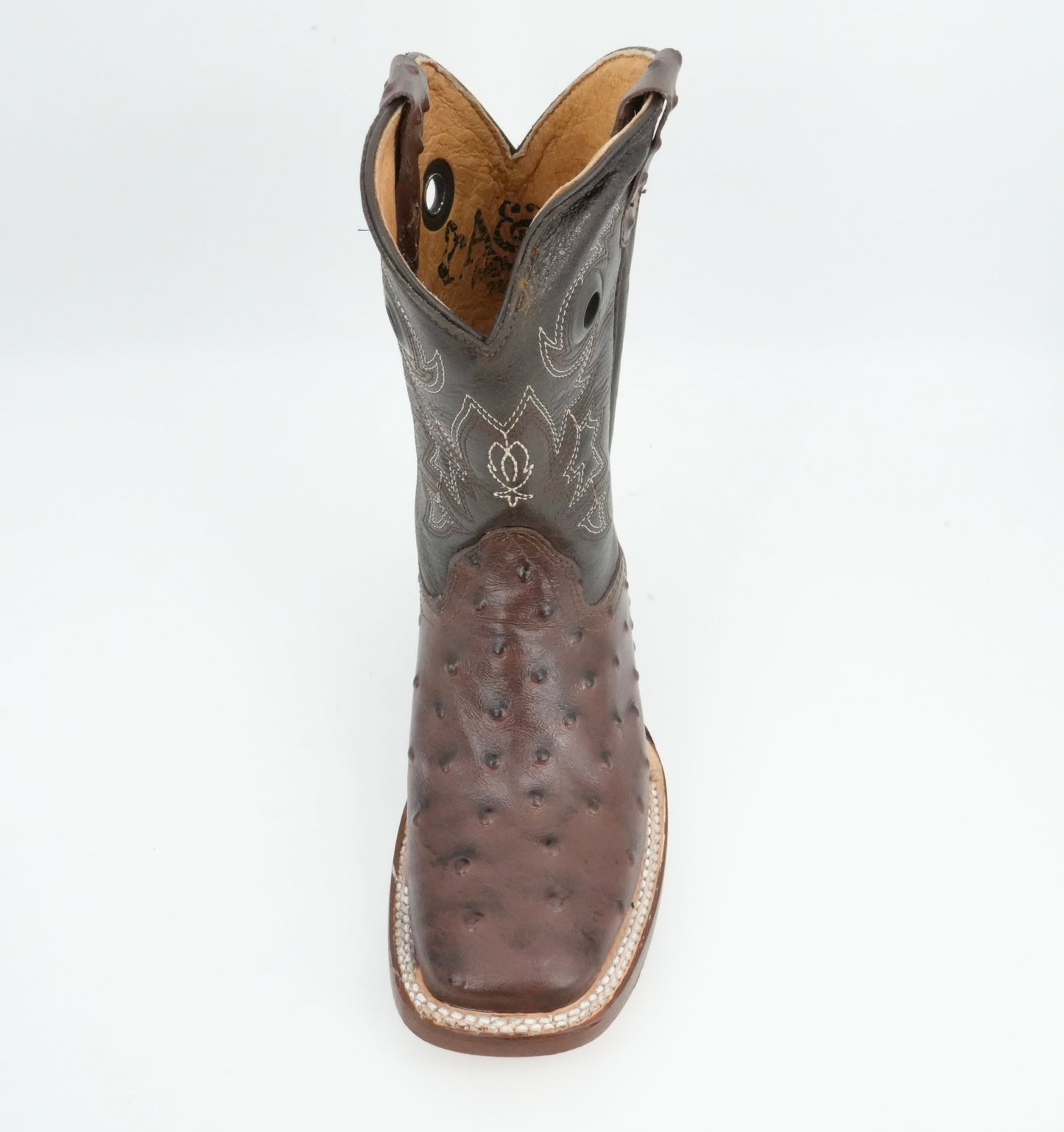 A&A Little Kid's Brown Ostrich Print Boot