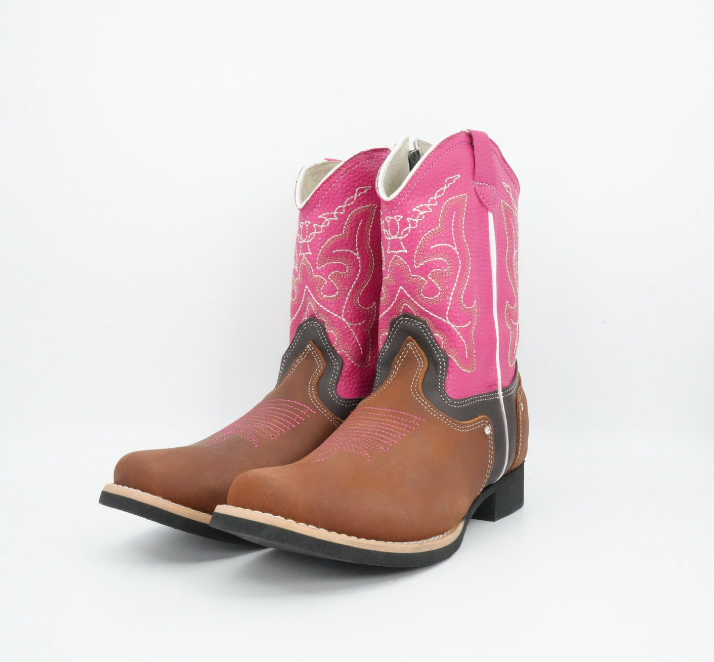 Chaparral Girl’s Crazy Brown/Pink Stitched Boot