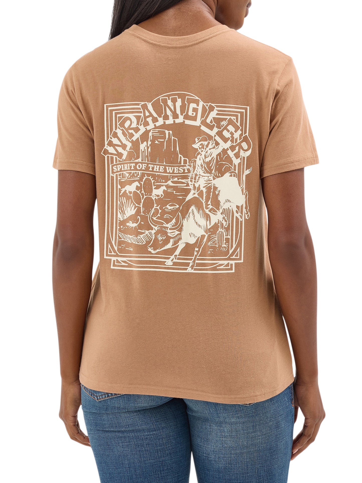 Wrangler Women's Western Desert Bull Rider Tobacco T-Shirt